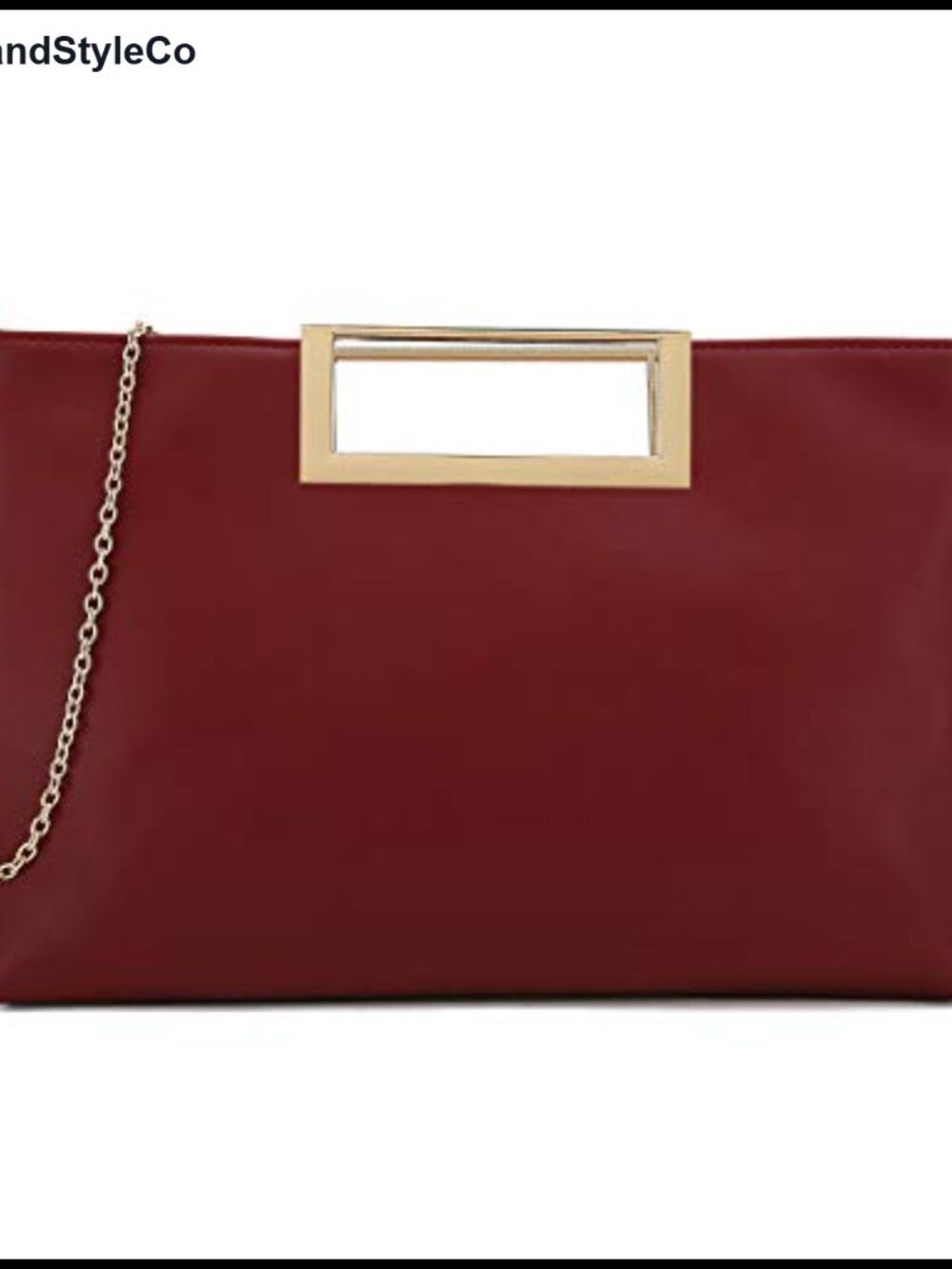 Vegan Leather Convertible Clutch Purse with Chain Strap